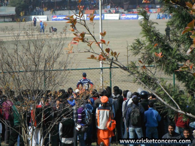 Anil Mandal fields against Afghanistan, Final Asian Cricket Council Twenty20 Cup 2013